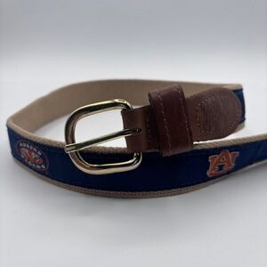 Zep-Pro Auburn Tigers Belt Men 32 Blue Tan Webbing Leather NCAA Gameday Fan Gear